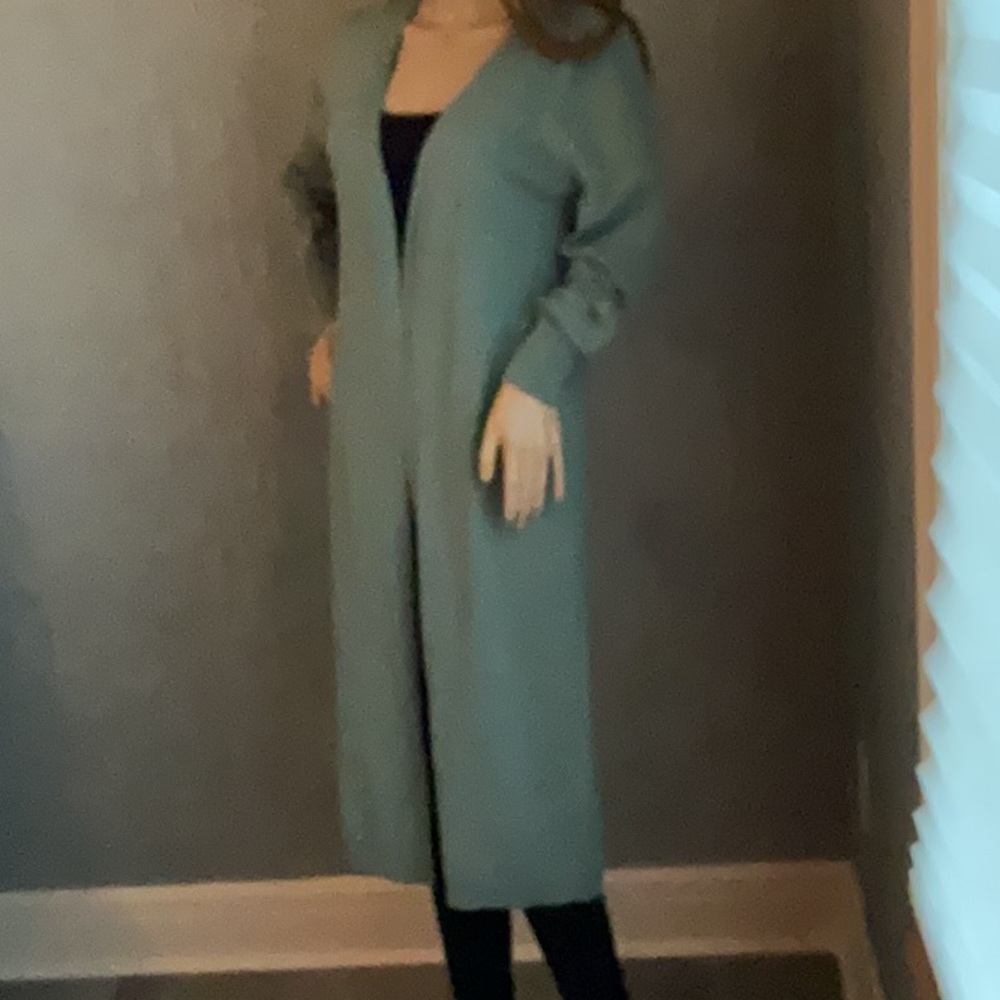 Women's Long sage Cardigan